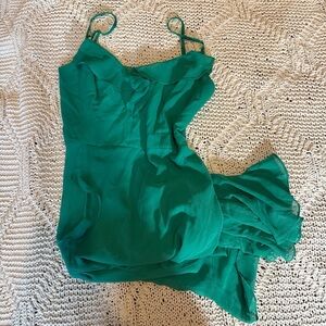 Kensie Green Ruffled Tiered Mini Sundress